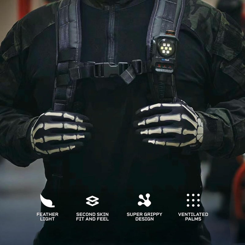 TACLAB Reaper Black Skeleton Gloves - Thin and Lightweight for Airsoft, Paintball, Cycling, Motorcycle, Multipurpose - Image 3